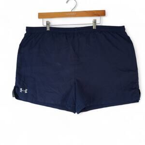 Under Armour Running Shorts Mens XL Navy Blue 2-in-1 Lined 4.5" Inseam